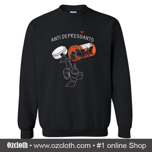 Cat Pill Antidepressants Sweatshirt