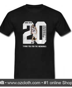 Premium Manu Ginobili thank you for the memories T Shirt