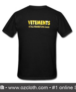 Vetements Metallverarbeitung T-Shirt back