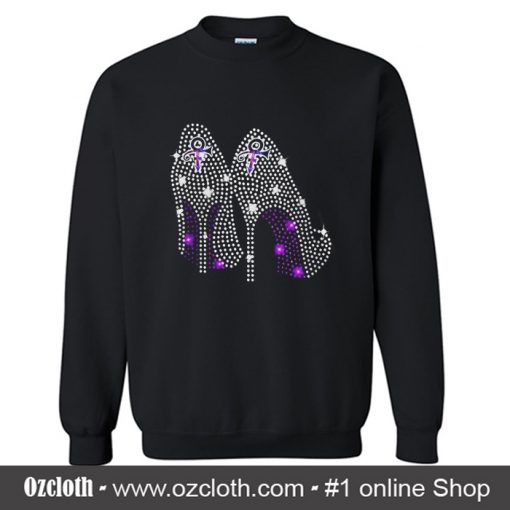 Diamond high heels Spanrkles Sweatshirt