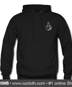 Middle Finger Pocket Print Hoodie