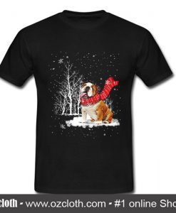 Bulldog Loves Snow T shirt