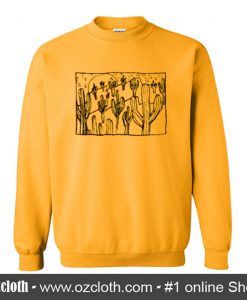 Cactus Print Gold Yellow Sweatshirt