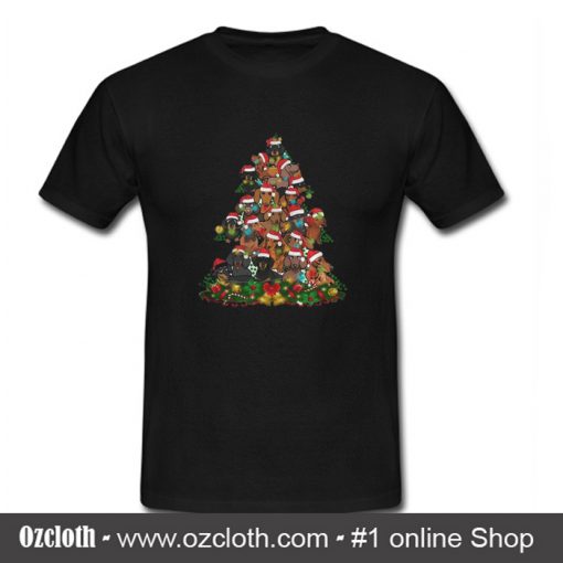 Funny Dachshunds Christmas Tree T Shirt