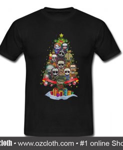 Halloween Characters Christmas Tree T Shirt