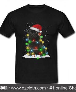 Pug with Santa Hat T Shirt