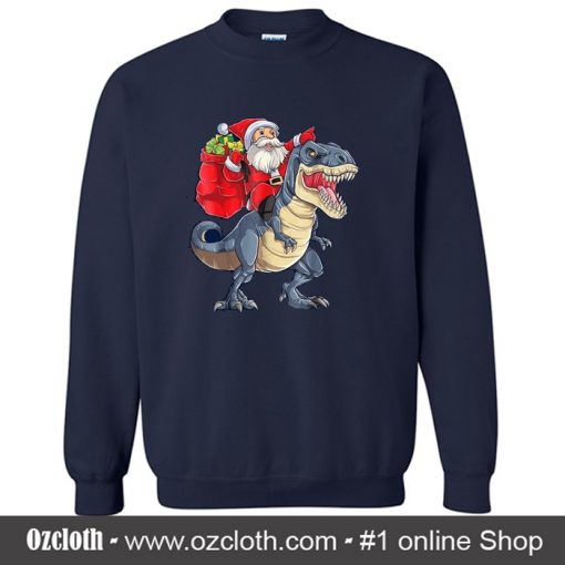 Santa Claus Riding T-Rex Dinosaur Sweatshirt