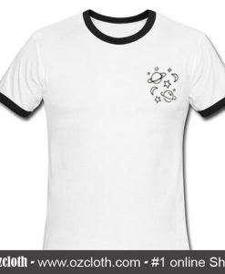 Space Planetas Estrelas Ringer T Shirt