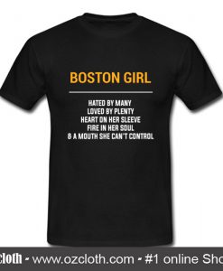 Boston KY Girl Heart on Sleeve Customizable City T Shirt (Oztmu)