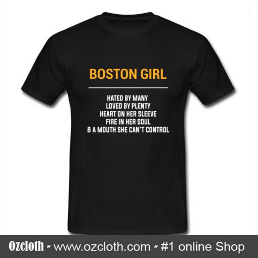 Boston KY Girl Heart on Sleeve Customizable City T Shirt (Oztmu)