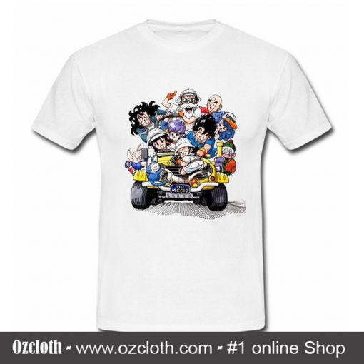 Dragon Ball Characters On Car T Shirt (Oztmu)