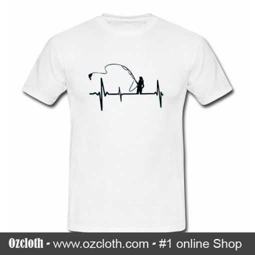 Fishing Heartbeat T Shirt (Oztmu)