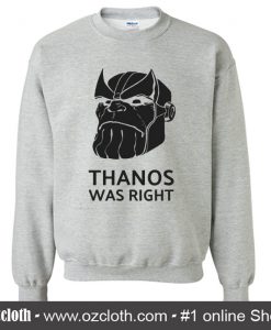 Thanos Was Right Sweatshirt (Oztmu)