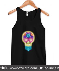 Neon sugar skull lightbulb Tank Top (Oztmu)