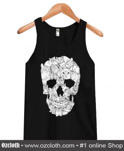 Sketchy Cat Skull Tank top (Oztmu)