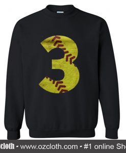 Softball Number Iron on Sweatshirt (Oztmu)