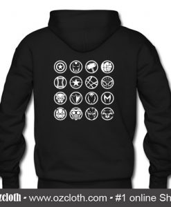 Avengers Heroes Icon Back Hoodie (Oztmu)