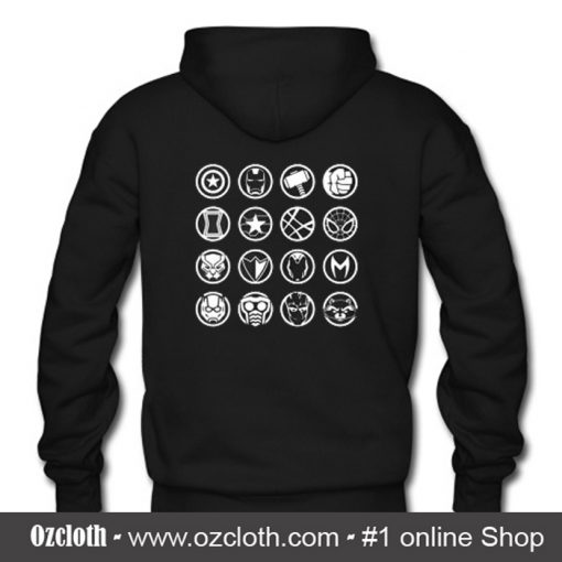 Avengers Heroes Icon Back Hoodie (Oztmu)