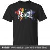 Hippie Teach Peace Teacher Peace World Map Black T-Shirt (Oztmu)