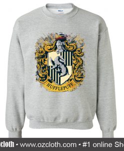 Hufflepuff Splatter Crest Sweatshirt (Oztmu)