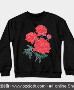 Red Peonies Sweatshirt (Oztmu)