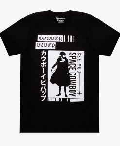 Cowboy Bebop Black & White Spike Squares T-Shirt (Oztmu)