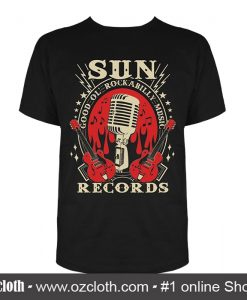 Sun Records Electric Mic Music T Shirt (Oztmu)