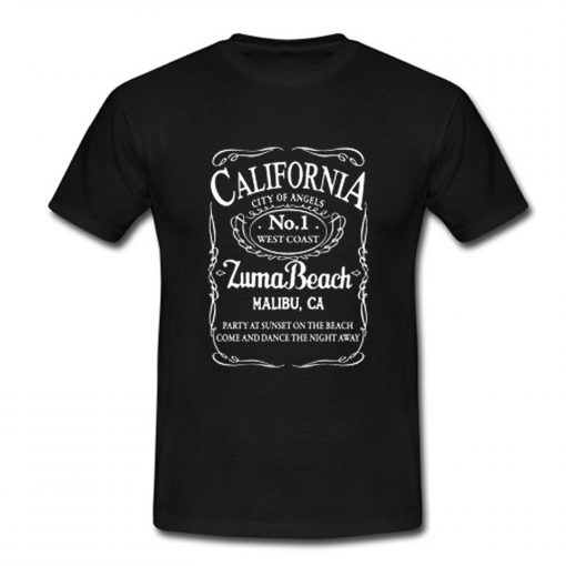 California Zuma Beach Malibu T Shirt (Oztmu)