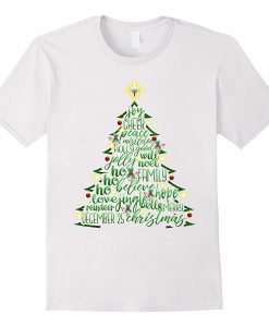Christmas Tree Word Design Costume T-Shirt (Oztmu)