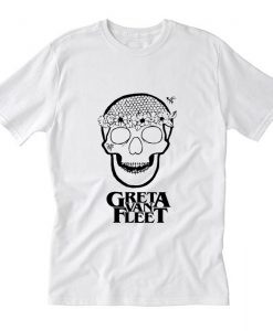 Greta Van Fleet Flower Power Skull T Shirt (Oztmu)