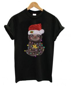 Santa Baby Sloth Christmas light ugly T shirt (Oztmu)