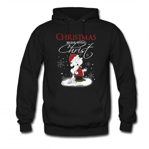 Snoopy and Charlie Brown christmas begins with christ Hoodie (Oztmu)