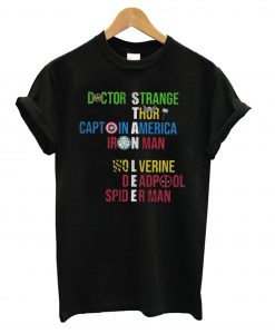 Stan Lee Avengers Team Names T-Shirt (Oztmu)