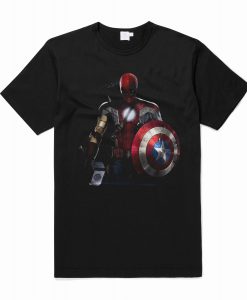 Captain America Ironman Thor Spiderman and Hawkeye T Shirt (Oztmu)