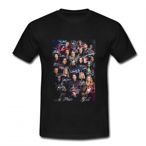 Marvel Avengers Endgame Poster Signature T-Shirt (Oztmu)