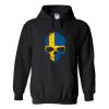 Swedish Flag Splatter Skull Hoodie (Oztmu)
