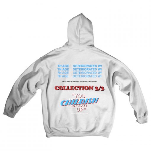 Grey Childish Back Hoodie (Oztmu)