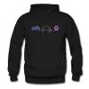 Heartbeat Motorcycle and Dog paw Hoodie (Oztmu)