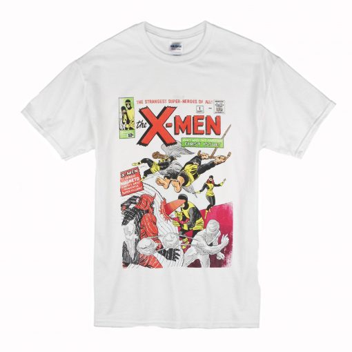 X Men Superheroes Vintage Comic Cover Marvel T Shirt (Oztmu)