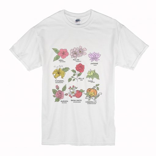 Disney Princess Floral Fashion T Shirt (Oztmu)