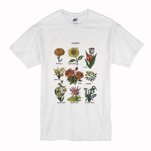 Marigold Sunflower Tulip Flowers T-Shirt (Oztmu)