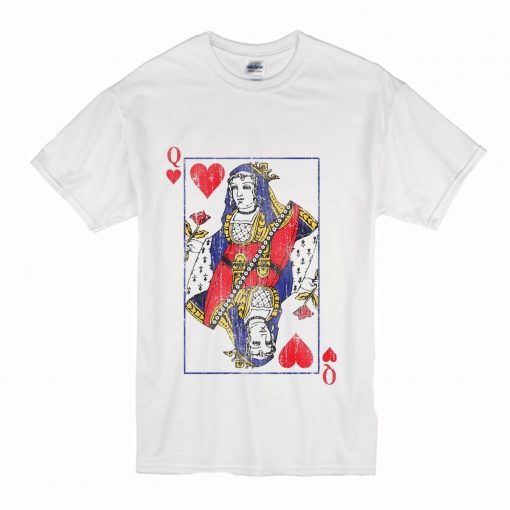 Distressed Queen Of Hearts T Shirt (Oztmu)