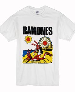 Ramones Rockaway Beach T Shirt White (Oztmu)