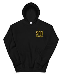 911 Ambulance Dispatcher Hoodie Yellow Line Usa Flag Hoodie AA