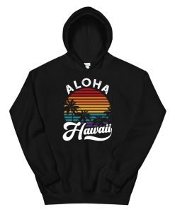 Aloha Hawaii Design Retro Vintage Sunset Hoodie AA