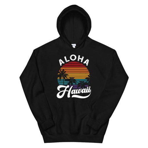 Aloha Hawaii Design Retro Vintage Sunset Hoodie AA