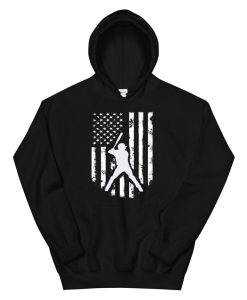 American Usa Flag Baseball Hoodie Distressed Hooded Top Hoodie AA
