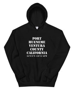 Port Hueneme Ventura County California With Coordinates Hoodie AP