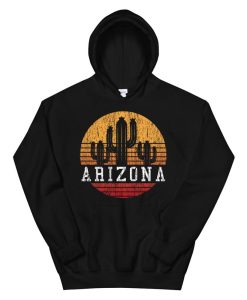 Arizona Hoodie Pullover Vintage Retro Cactus Hoodie AA