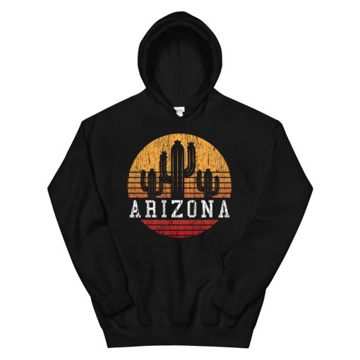 Arizona Hoodie Pullover Vintage Retro Cactus Hoodie AA